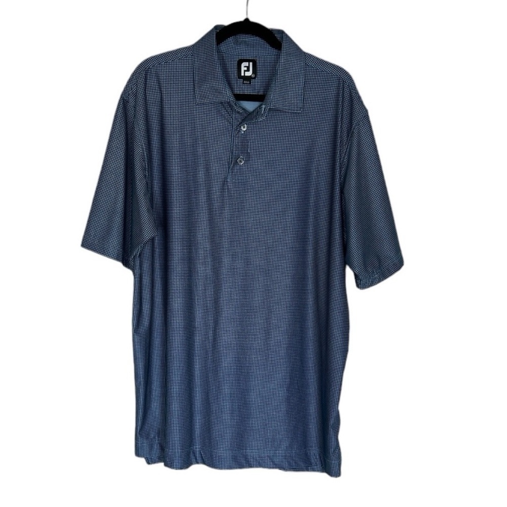 FootJoy Blue and White Polo Shirt Classic Design Sz XL